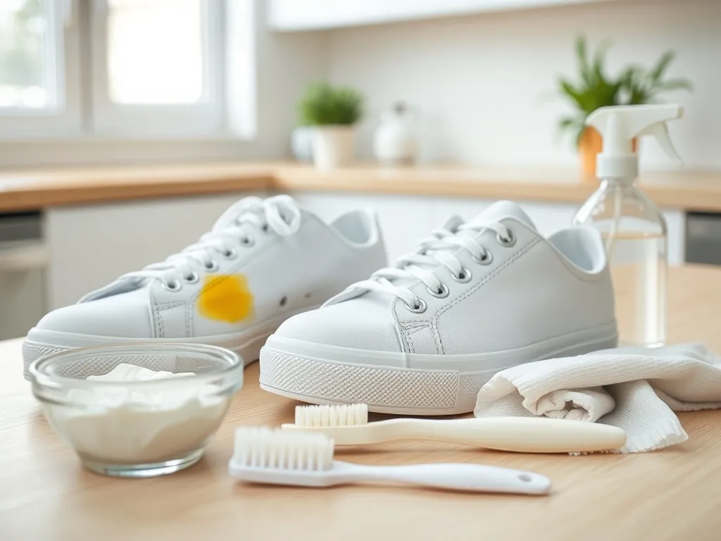 Jak wyczyścić białe trampki z żółtych plam?